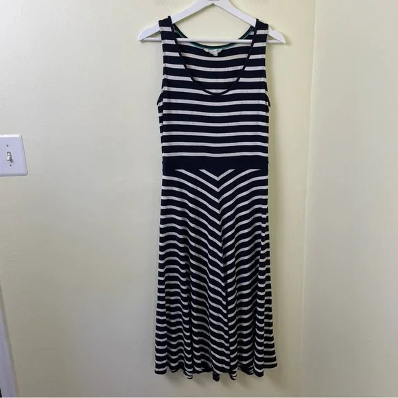 Boden Black & White Stripe Swing Tank Dress SZ 6L - Picture 4 of 9